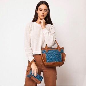 Nena & Co. Artisan Valiant Teal Perfect Bag Mini Handbag Leather